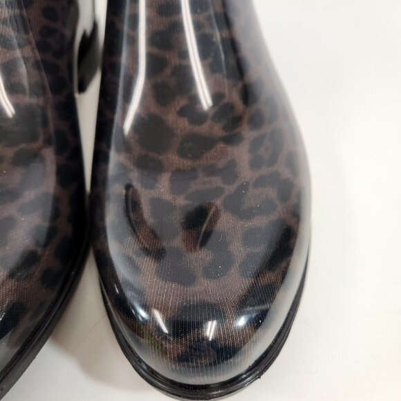 Sam Edelman Tinsley Rain Boot Leopard Clear Shiny Womens US Size 8 Unworn w/ Box - Picture 3 of 12